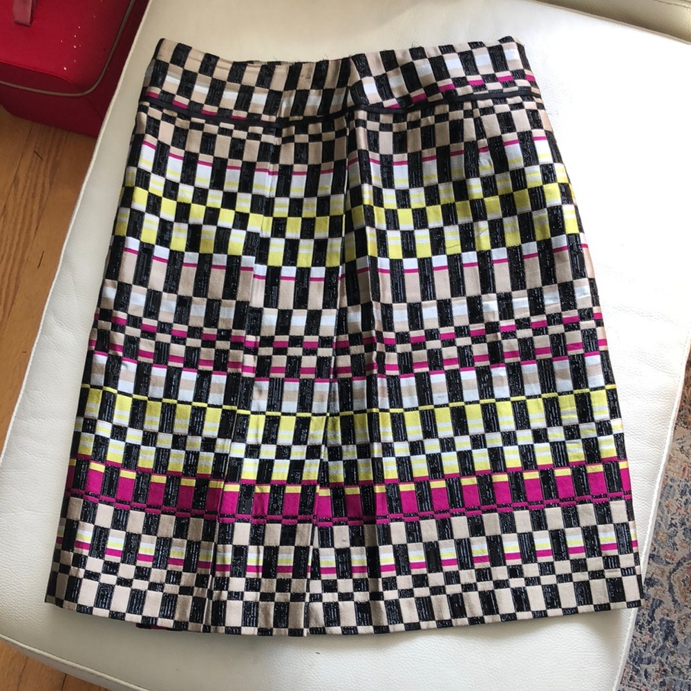 Bottega Veneta geometric multicolor pleated silk blend skirt